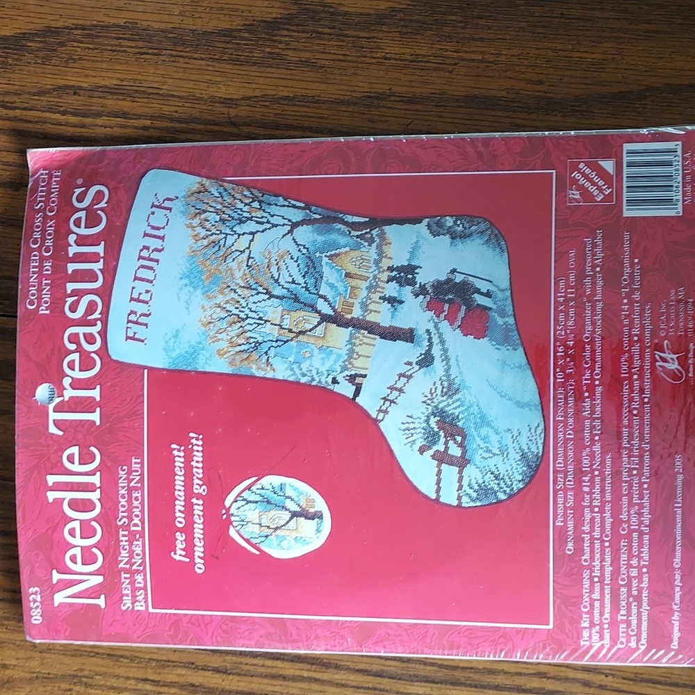 Needle Treasures cross stitch Christmas stocking